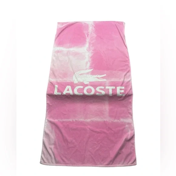 Lacoste Pink Tie-Dye Beach Towel - Picture 3 of 5